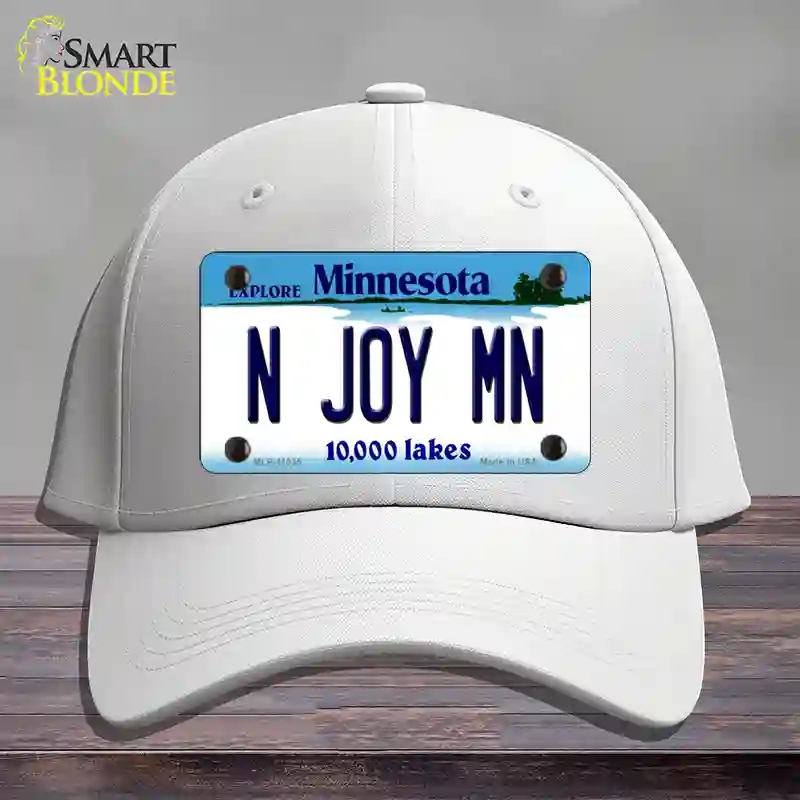 HAT21-MLP-11035 N Joy MN Minnesota Novelty License Plate Hat, Cotton - White