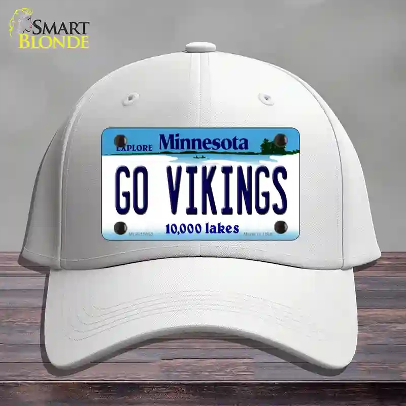 HAT21-MLP-11052 Go Vikings Minnesota Novelty License Plate Hat, Cotton - White