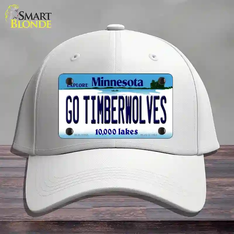 HAT21-MLP-11055 Go Timberwolves Minnesota State Novelty License Plate Hat, Cotton - White