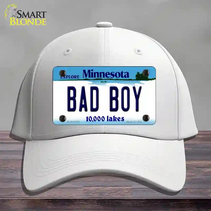 HAT21-MLP-11078 Bad Boy Minnesota State Novelty License Plate Hat, Cotton - White