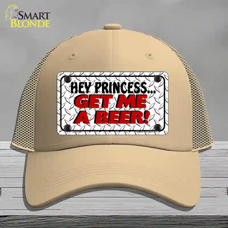 HAT15-MLP-031 Get Me a Beer Novelty License Plate Hat, Mesh - Khaki