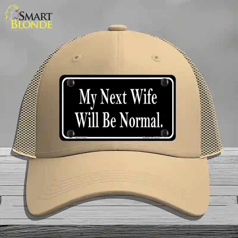 HAT15-MLP-042 My Next Wife Novelty License Plate Hat, Mesh - Khaki