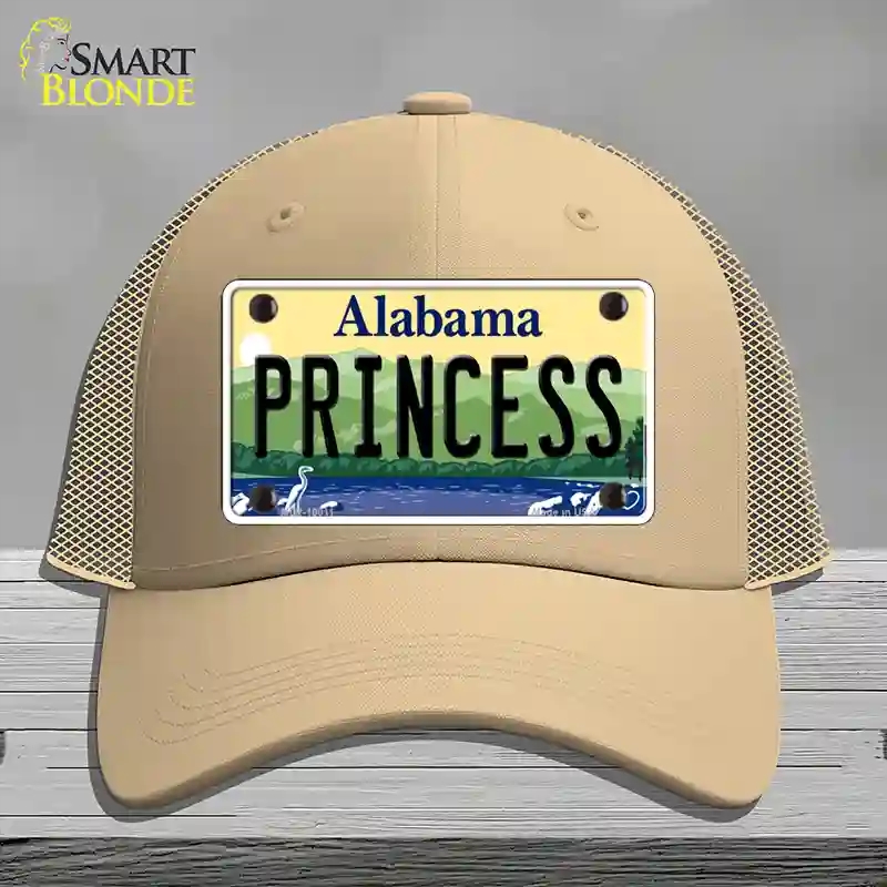 HAT15-MLP-10011 Princess Alabama Novelty License Plate Hat, Mesh - Khaki