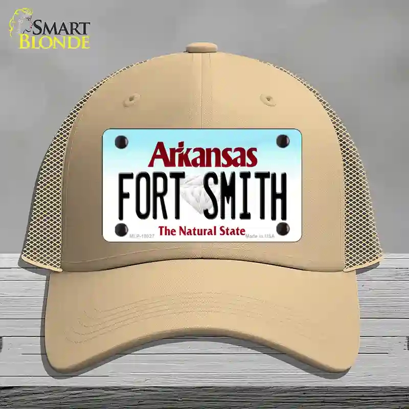 HAT15-MLP-10027 Fort Smith Arkansas Novelty License Plate Hat, Mesh - Khaki