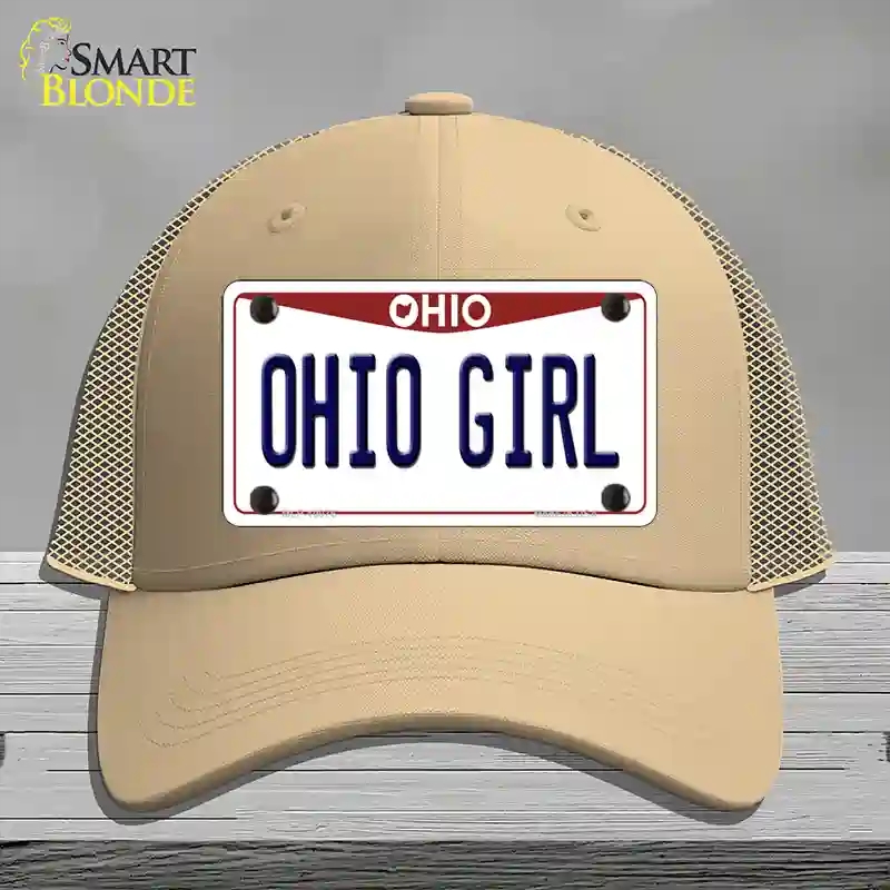 HAT15-MLP-10076 Ohio Girl Novelty License Plate Hat, Mesh - Khaki