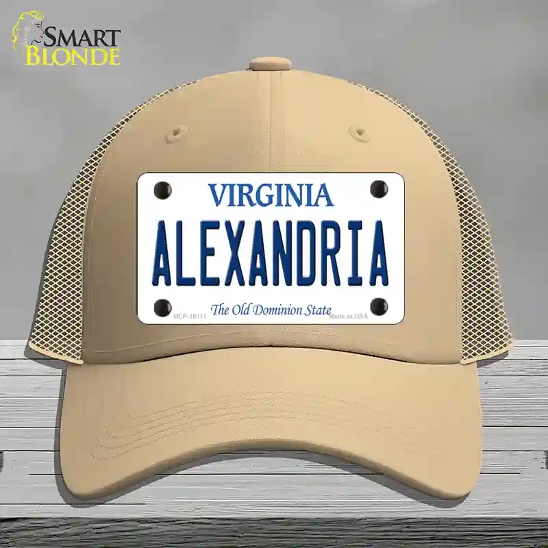 HAT15-MLP-10111 Alexandria Virginia Novelty License Plate Hat, Mesh - Khaki
