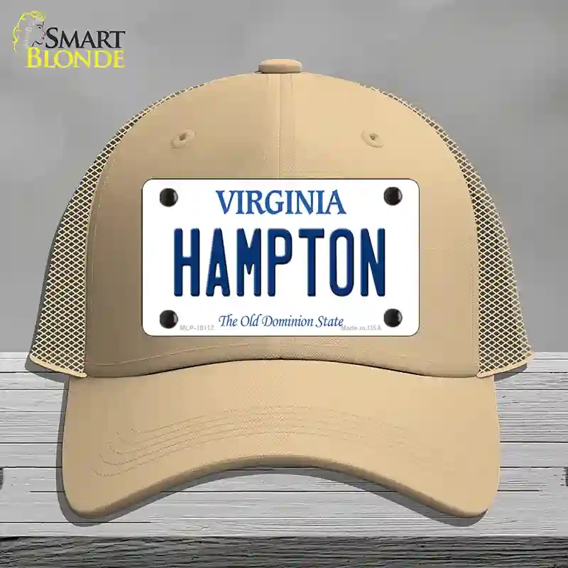 HAT15-MLP-10112 Hampton Virginia Novelty License Plate Hat, Mesh - Khaki