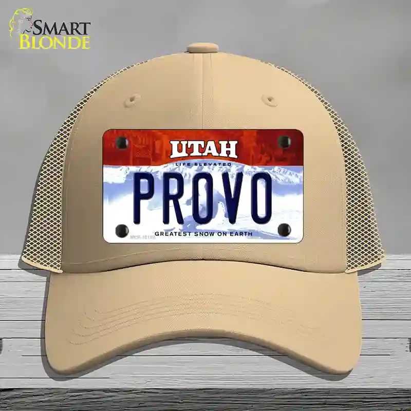 HAT15-MLP-10188 Provo Utah Novelty License Plate Hat, Mesh - Khaki