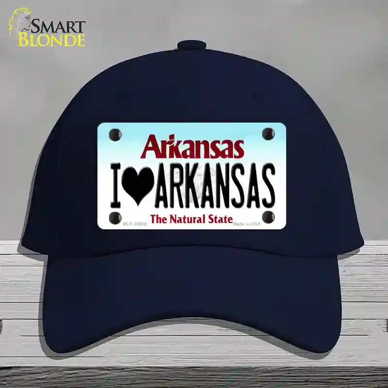 HAT20-MLP-10035 I Love Arkansas Novelty License Plate Hat, Cotton - Navy