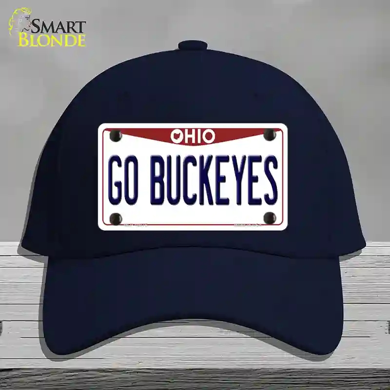 HAT20-MLP-10075 Go Buckeyes Ohio Novelty License Plate Hat, Cotton - Navy