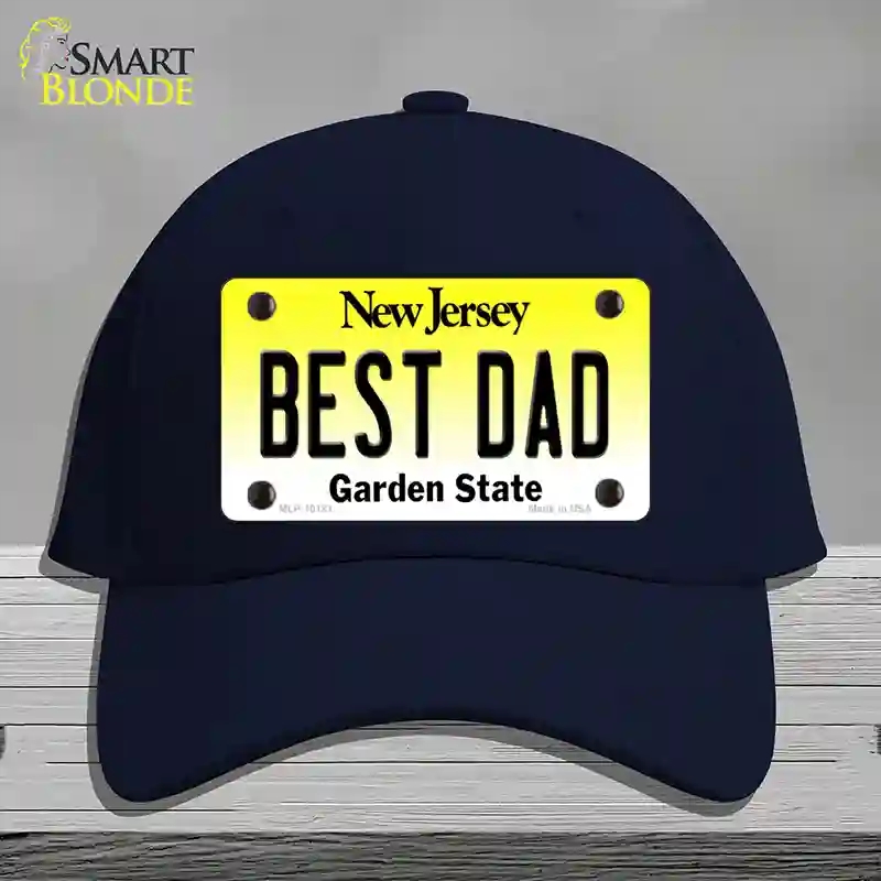 HAT20-MLP-10181 Best Dad   Jersey Novelty License Plate Hat, Cotton - Navy