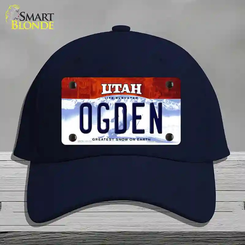 HAT20-MLP-10187 Ogden Utah Novelty License Plate Hat, Cotton - Navy