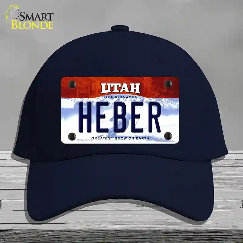 HAT20-MLP-10194 Heber Utah Novelty License Plate Hat, Cotton - Navy