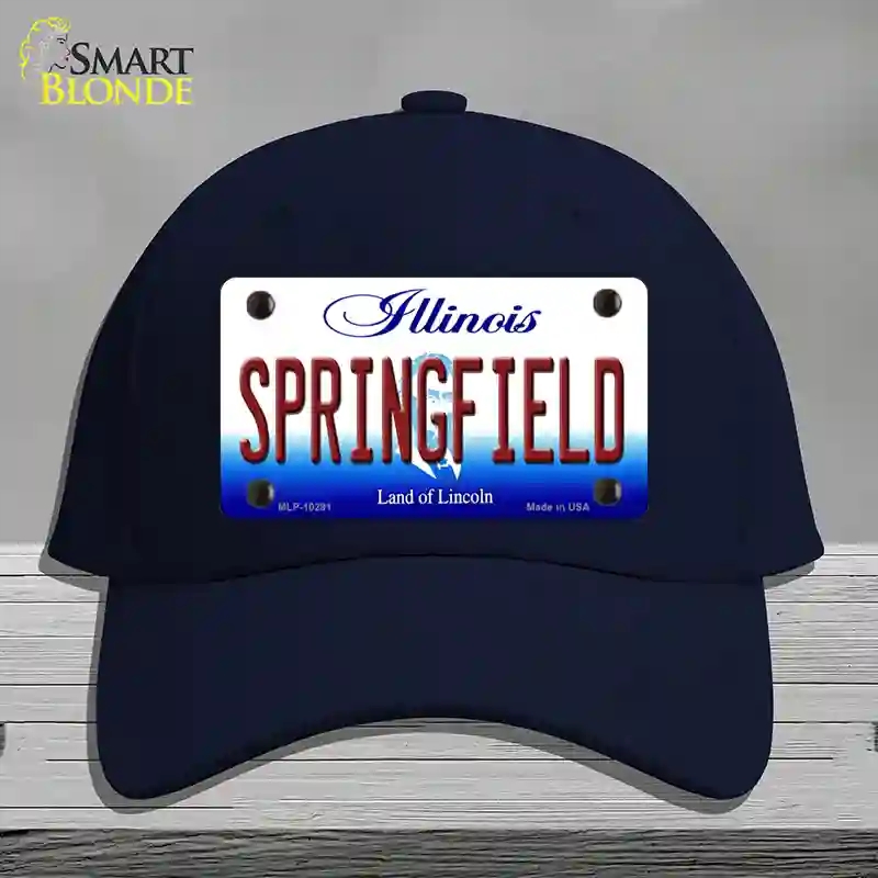 HAT20-MLP-10291 Springfield Illinois Novelty License Plate Hat, Cotton - Navy