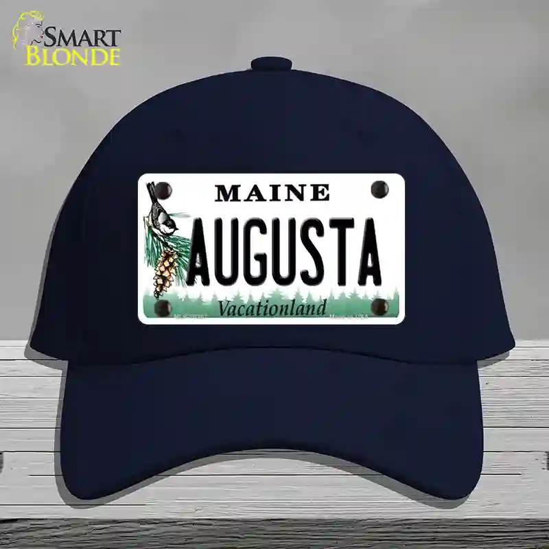 HAT20-MLP-10387 Augusta Maine Novelty License Plate Hat, Cotton - Navy