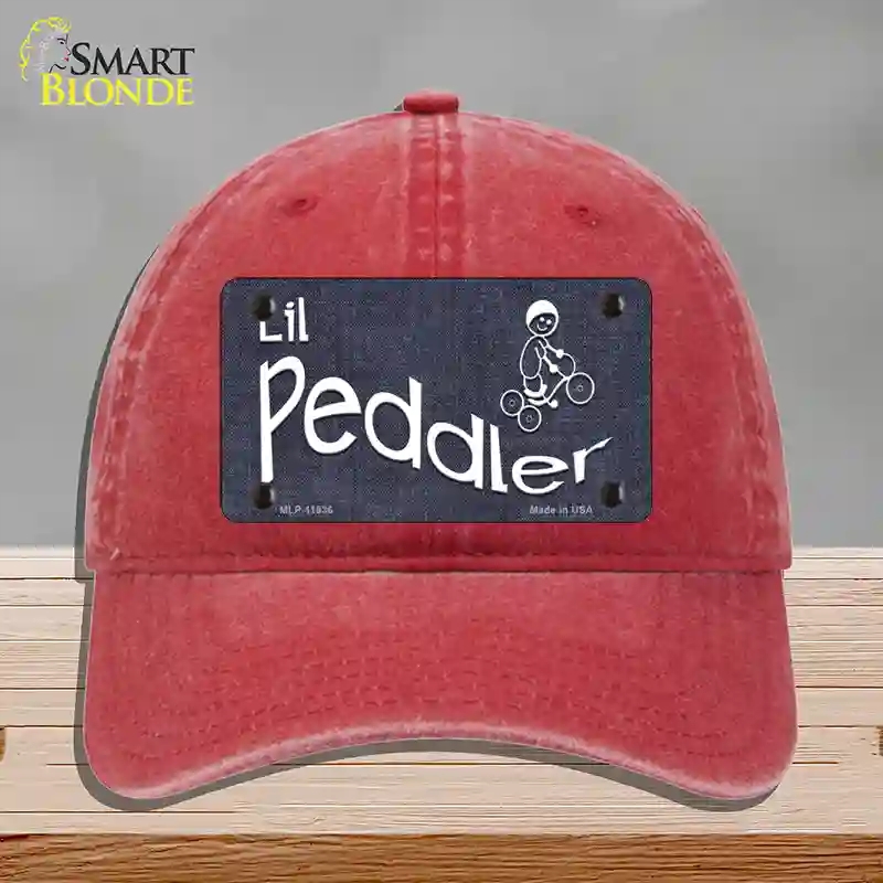 HAT13-MLP-11536 Lil Peddler Novelty License Plate Hat, Unconstructed Cotton - Red