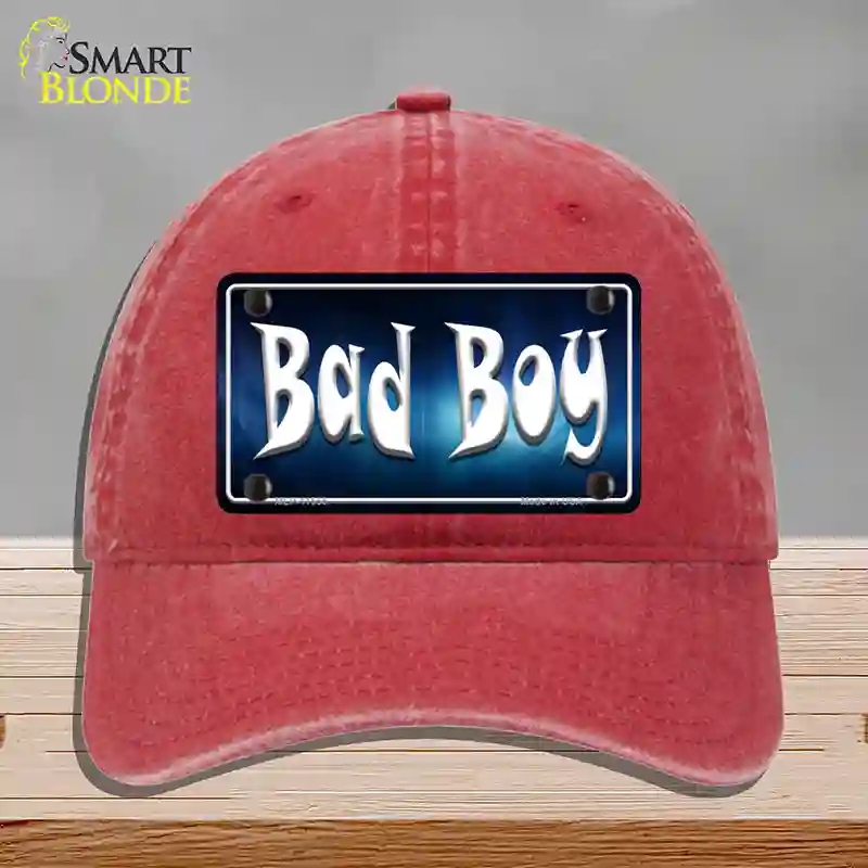 HAT13-MLP-11555 Bad Boy Novelty License Plate Hat, Unconstructed Cotton - Red