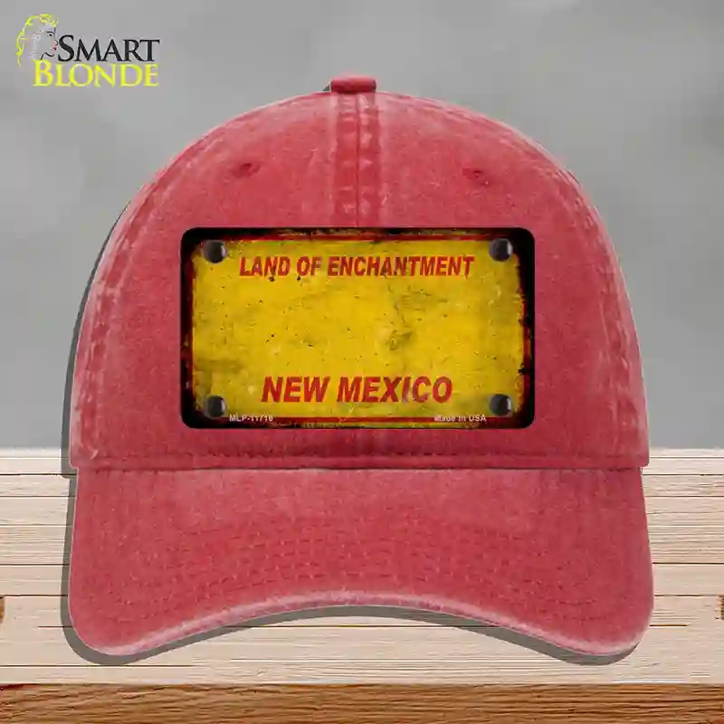 HAT13-MLP-11716   Mexico Rusty Blank Novelty License Plate Hat, Unconstructed Cotton - Red