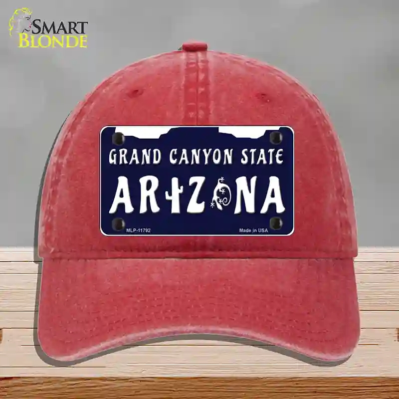HAT13-MLP-11792 Arizona Grand Canyon State Novelty License Plate Hat, Unconstructed Cotton - Red