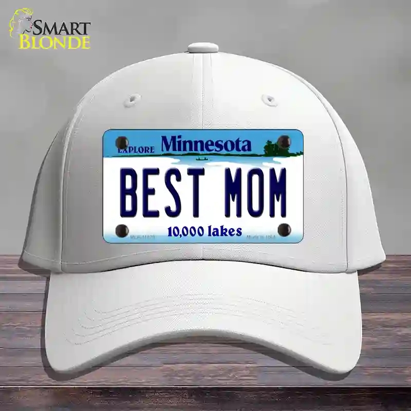 HAT21-MLP-11079 Best Mom Minnesota State Novelty License Plate Hat, Cotton - White