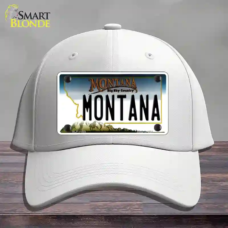 HAT21-MLP-11085 Montana State Novelty License Plate Hat, Cotton - White