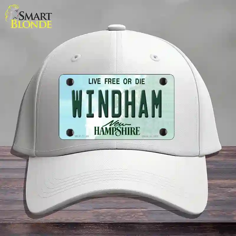 HAT21-MLP-11148 Windham   Hampshire State Novelty License Plate Hat, Cotton - White