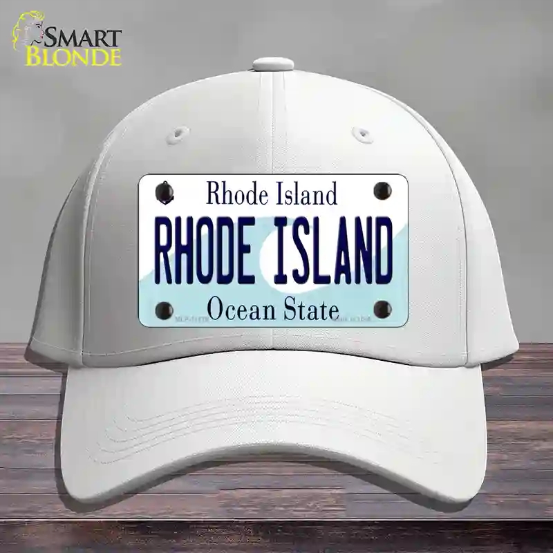 HAT21-MLP-11179 Rhode Island State Novelty License Plate Hat, Cotton - White