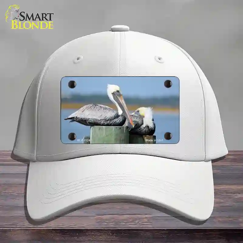 HAT21-MLP-11240 Pelican Two on Pier Novelty License Plate Hat, Cotton - White