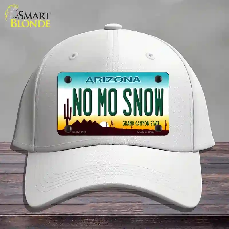 HAT21-MLP-11310 No Mo Snow Novelty License Plate Hat, Cotton - White