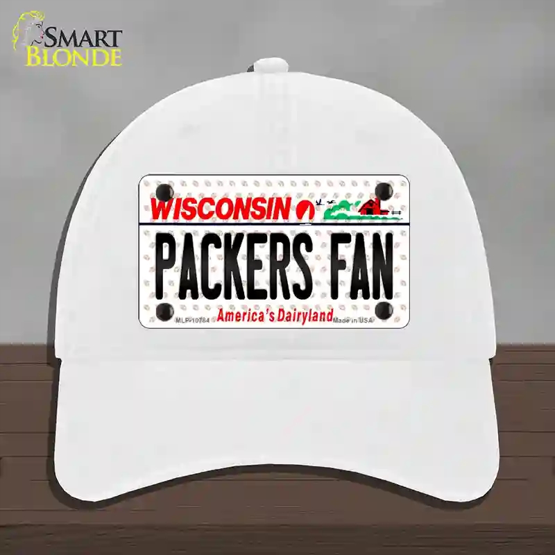 HAT14-MLP-10784 Packers Fan Wisconsin Novelty License Plate Hat, Unconstructed Cotton - White