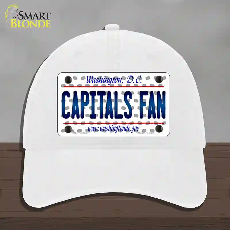 HAT14-MLP-10844 Capitals Fan Washington DC Novelty License Plate Hat, Unconstructed Cotton - White
