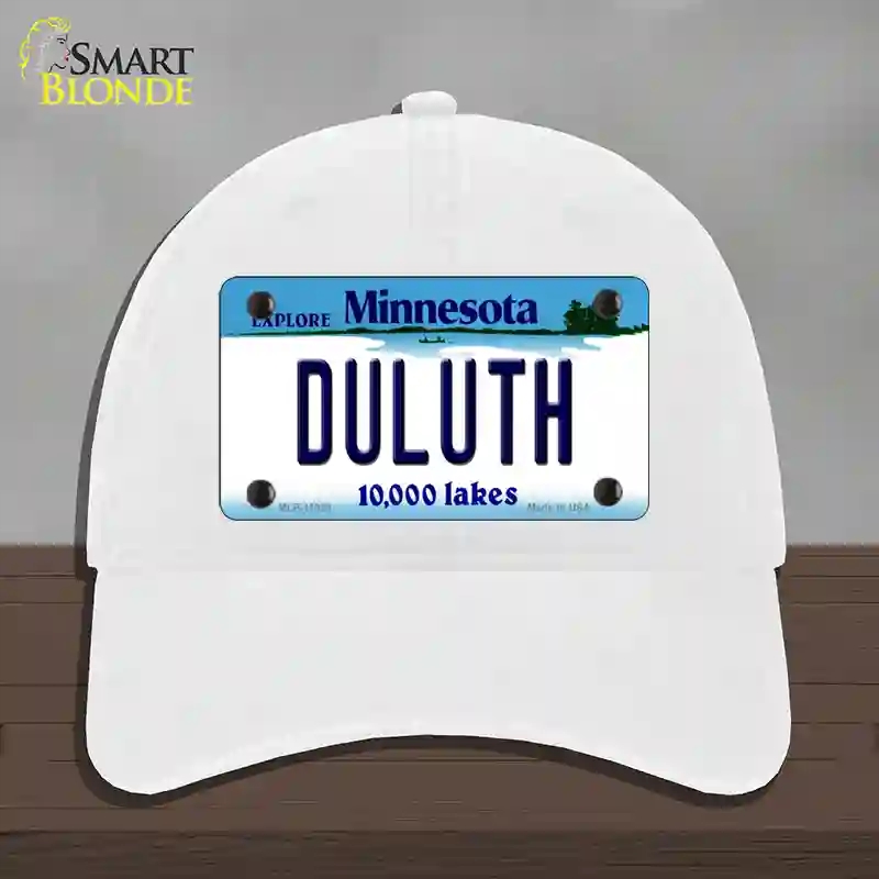 HAT14-MLP-11039 Duluth Minnesota State Novelty License Plate Hat, Unconstructed Cotton - White