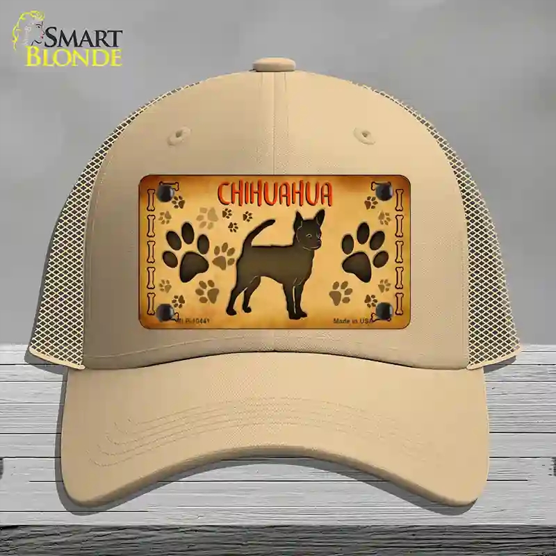 HAT15-MLP-10441 Chihuahua Novelty License Plate Hat, Mesh - Khaki