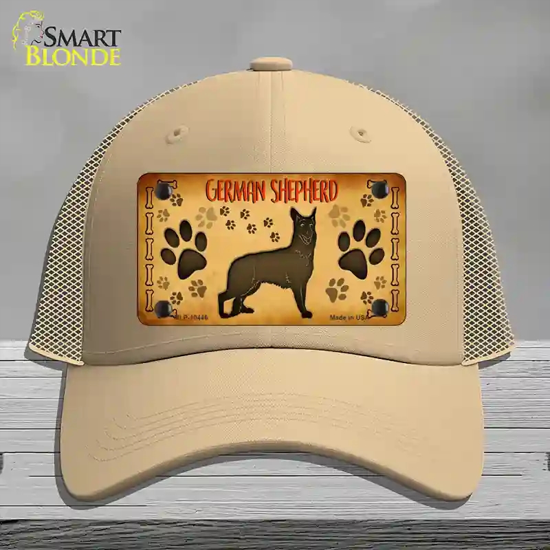 HAT15-MLP-10446 German Shepherd Novelty License Plate Hat, Mesh - Khaki
