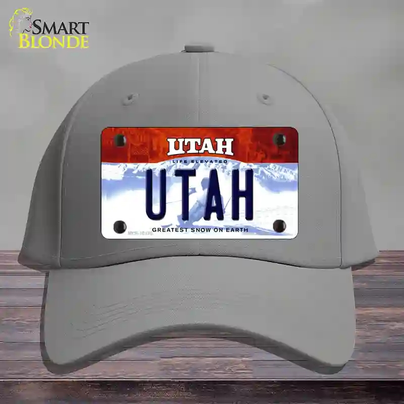 HAT23-MLP-10185 Utah Life Elevated Novelty License Plate Hat, Cotton - Gray