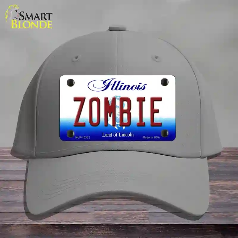HAT23-MLP-10302 Zombie Illinois Novelty License Plate Hat, Cotton - Gray