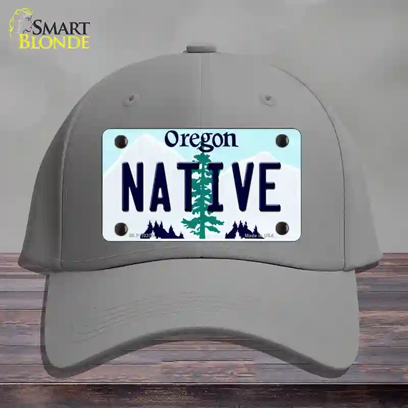HAT23-MLP-10375 Native Oregon Novelty License Plate Hat, Cotton - Gray