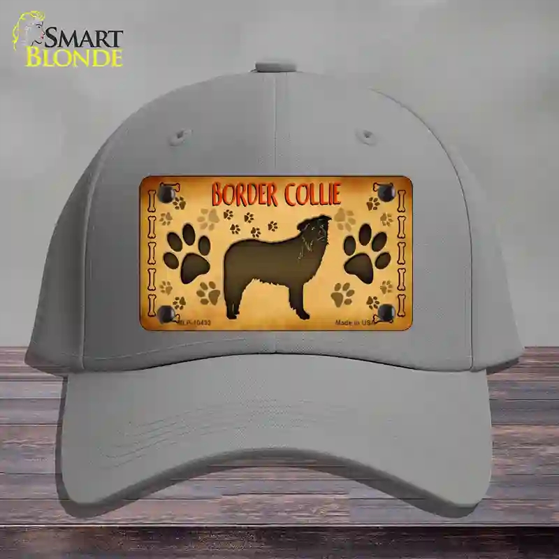 HAT23-MLP-10433 Border Collie Novelty License Plate Hat, Cotton - Gray