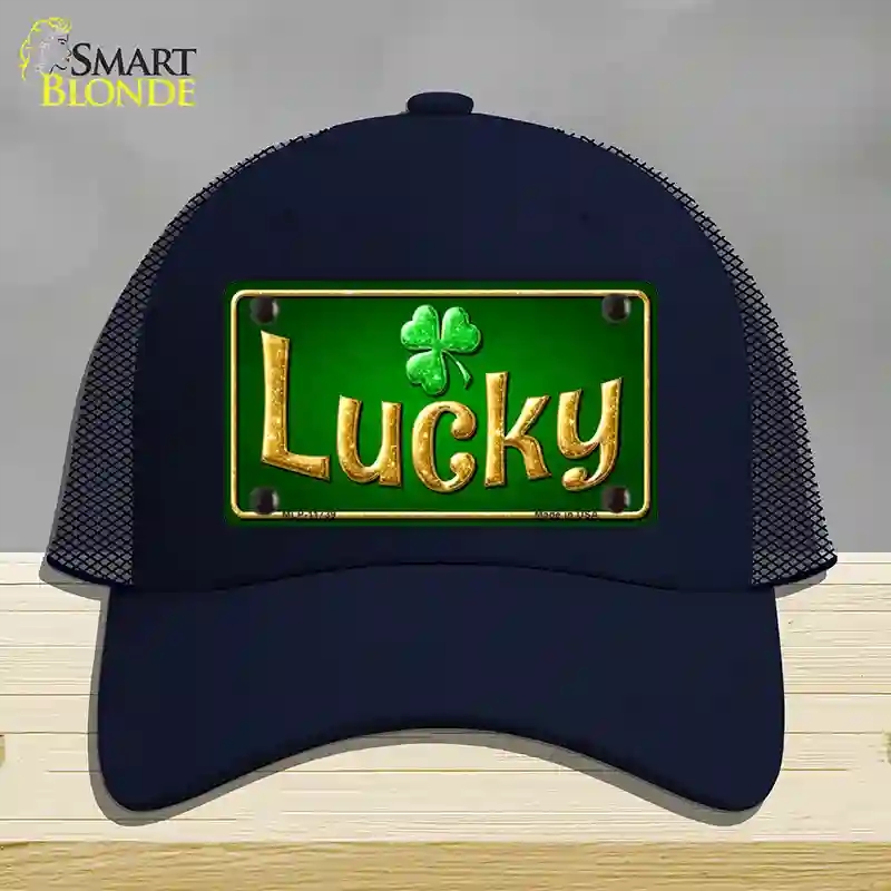 HAT16-MLP-11739 Lucky Irish Novelty License Plate Hat, Mesh - Navy