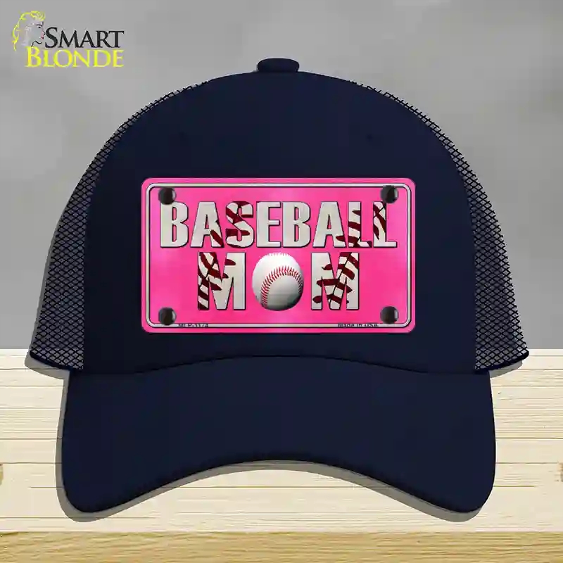 HAT16-MLP-1174 Baseball Mom Novelty License Plate Hat, Mesh - Navy