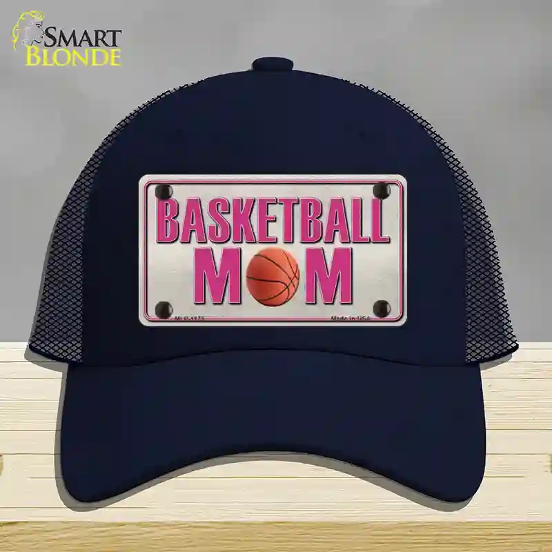 HAT16-MLP-1175 Basketball Mom Novelty License Plate Hat, Mesh - Navy