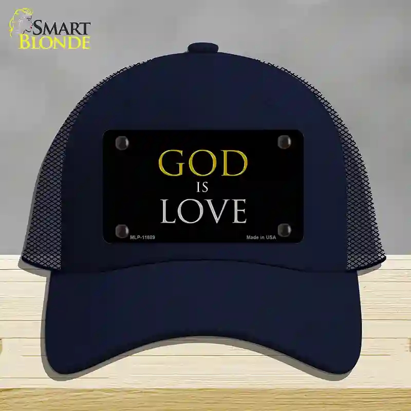 HAT16-MLP-11889 God is Love Novelty License Plate Hat, Mesh - Navy