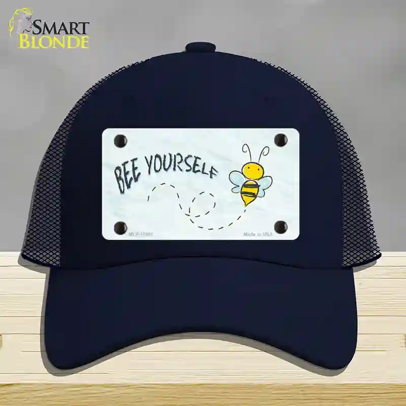 HAT16-MLP-11891 Bee Yourself Novelty License Plate Hat, Mesh - Navy