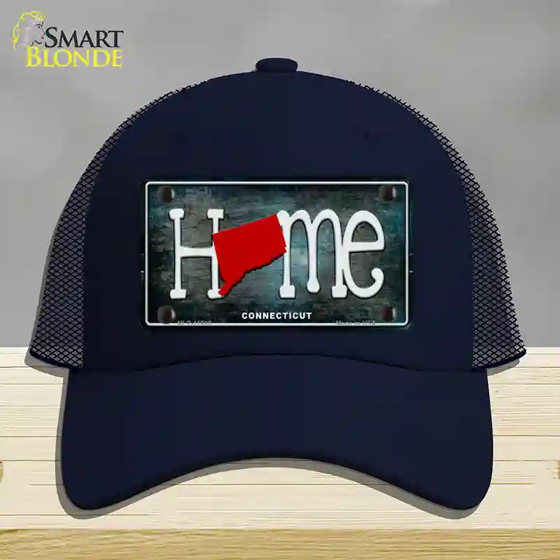 HAT16-MLP-11998 Connecticut Home State Outline Novelty License Plate Hat, Mesh - Navy