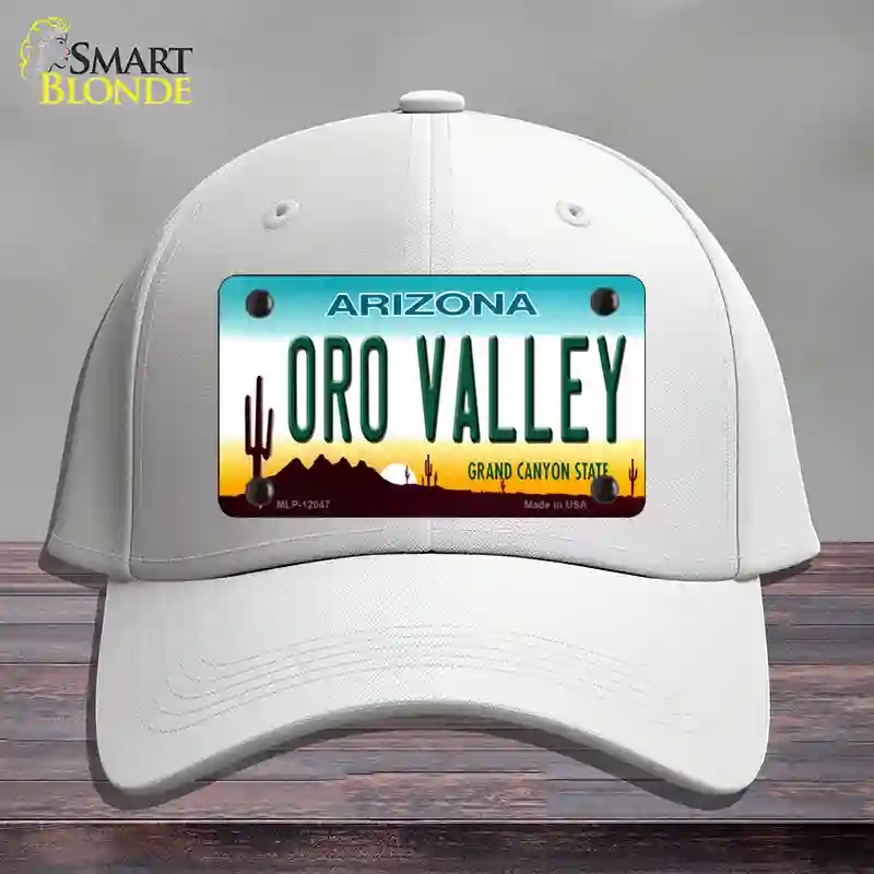 HAT21-MLP-12047 Oro Valley Arizona Novelty License Plate Hat, Cotton - White
