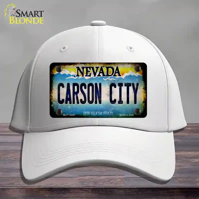 HAT21-MLP-12067 Nevada Carson City Novelty License Plate Hat, Cotton - White