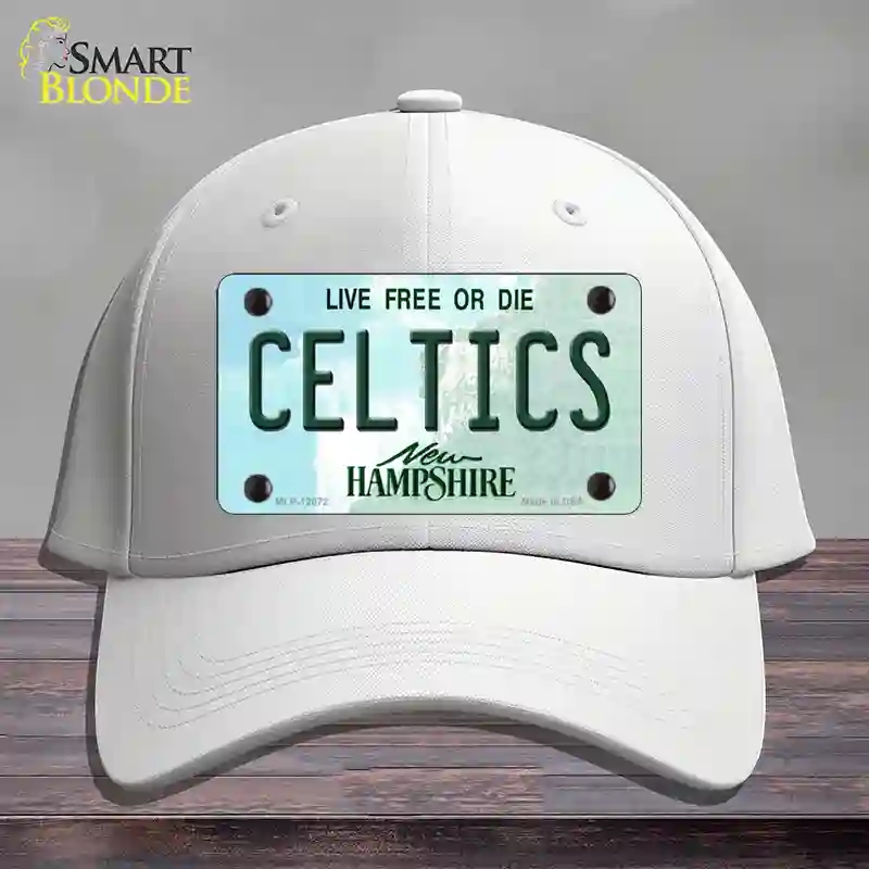 HAT21-MLP-12072 Celtics   Hampshire State Novelty License Plate Hat, Cotton - White