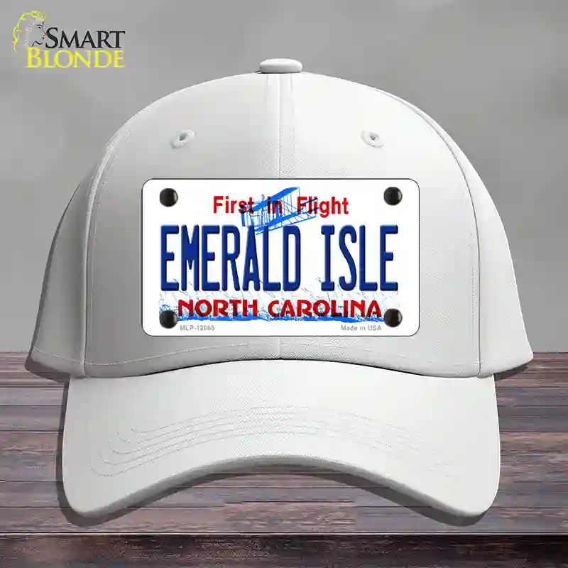 HAT21-MLP-12085 Emerald Island North Carolina State Novelty License Plate Hat, Cotton - White