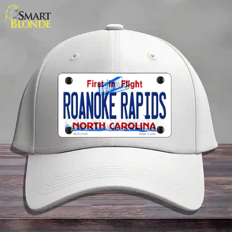 HAT21-MLP-12122 Roanoke Rapids North Carolina State Novelty License Plate Hat, Cotton - White
