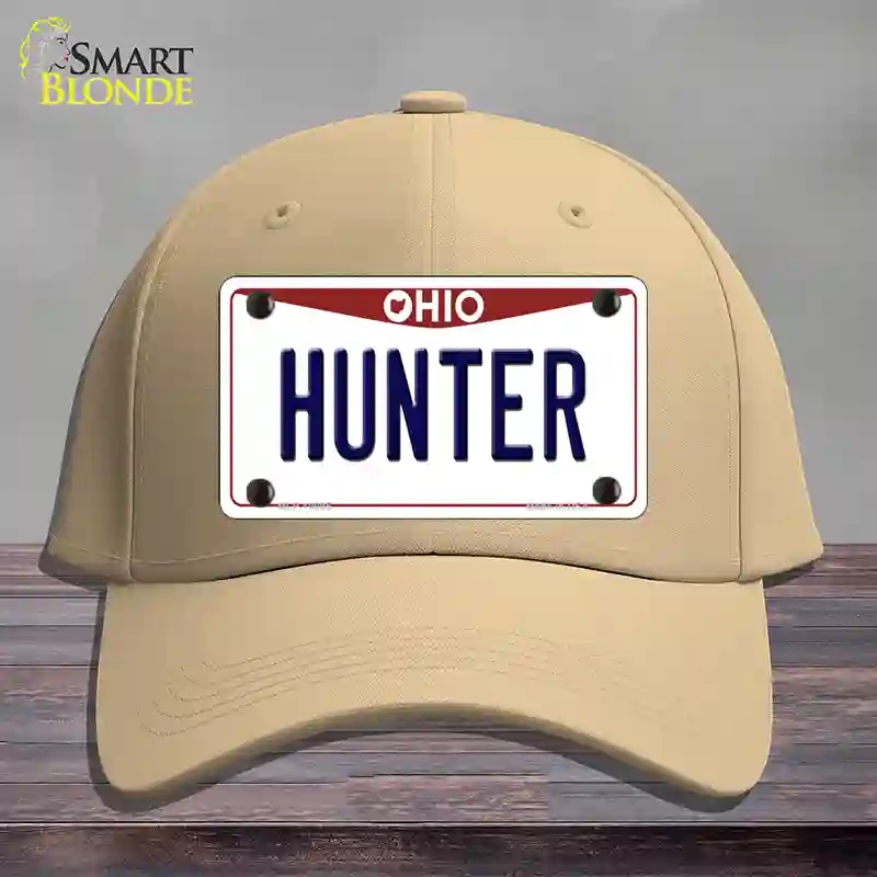 HAT22-MLP-10095 Hunter Ohio Novelty License Plate Hat, Cotton - Khaki